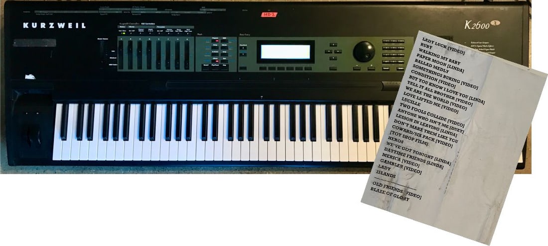 Kenny Rogers Stage-Played Kurzweil Keyboard & Setlist (1 of 9)