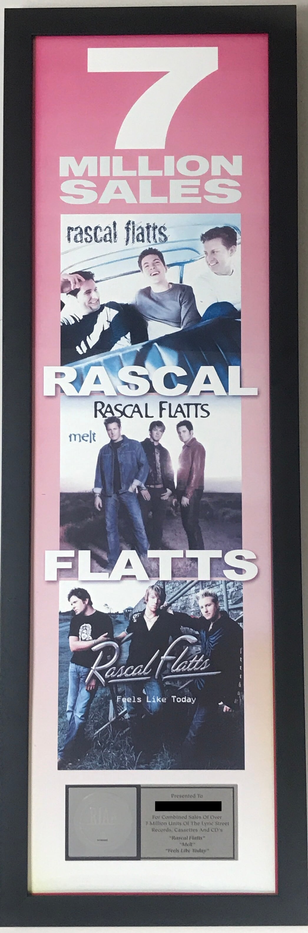 Rascal Flatts RIAA 7x Platinum Combo Award (1 of 10)