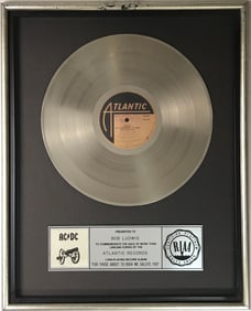 AC/DC For Those About To Rock RIAA Platinum Album Award