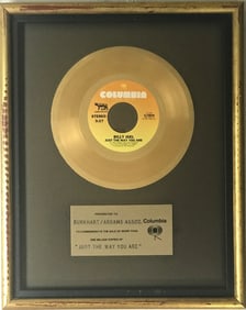 Billy Joel "Just The Way You Are" 45 label award