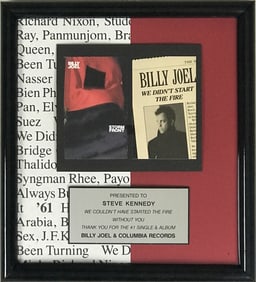 Billy Joel "We Didn't Start The Fire" Columbia Records Award
