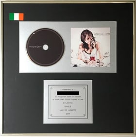 Christina Perri "Jar Of Hearts" Atlantic Records Ireland Single Award
