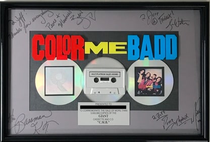 Color Me Badd C.M.B. RIAA 3x Multi-Platinum Album Award signed by group
