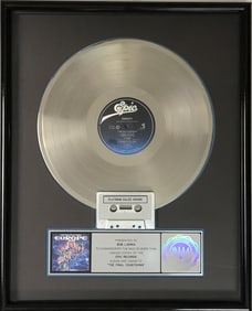 Europe The Final Countdown RIAA Platinum Album Award