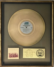Foreigner Double Vision RIAA Gold Album Award
