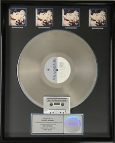 Madonna True Blue RIAA 4x Multi-Platinum Album Award