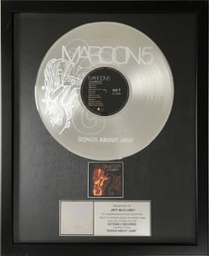 Maroon 5 Songs About Jane RIAA Platinum Album Award