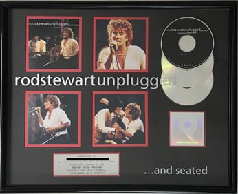 Rod Stewart Unplugged... and Seated RIAA 3x Multi-Platinum Album Award