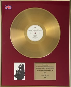 Sade Love Deluxe Epic Records UK Gold Award