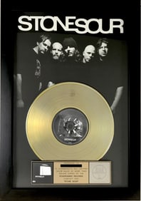 Stone Sour Come What(Ever) May BPI Gold Album Award presented to guitarist