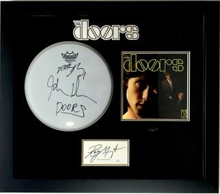 The Doors Drumhead Signed by Densmore, Manzarek, Krieger w/JSA COAs