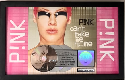 P!nk Can't Take Me Home RIAA 2x Multi-Platinum Album Award