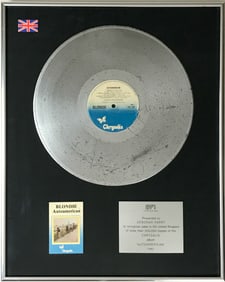 Blondie Autoamerican '80 BPI Platinum Award to Deborah Harry