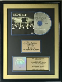 Stone Sour Come What(Ever) May RIAA Gold Album Award presented to guitarist