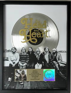 The Head And The Heart debut RIAA Gold Album Award: RIAA Gold Award for the debut album from The Head And The Heart. Released on April 19, 2011, the album was certified Gold by the RIAA for 500,000 copies sold on Feb. 2, 2018. The folk rock group's deb