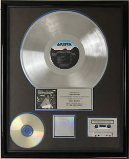 Whitney Houston I'm Your Baby Tonight RIAA Platinum Award: RIAA Platinum Album award for Whitney Houston album I'm Your Baby Tonight. Houston's third studio album was released on Nov. 6, 1990 and was certified Platinum for one milli