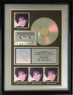 Whitney Houston "I Will Always Love You" RIAA 4x Multi-Platinum Single Award: RIAA 4x Multi-Platinum Single Award for Whitney Houston track "I Will Always Love You". Released on Oct. 30, 1992, the track was certified 4x Multi-Platinum by the RIAA for four million copies sold on
