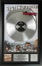 System Of A Down Toxicity RIAA 2x Multi-Platinum Album Award
