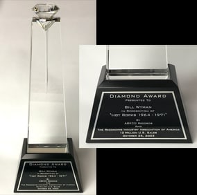 Rolling Stones Hot Rocks RIAA Diamond Award to Bill Wyman - RARE