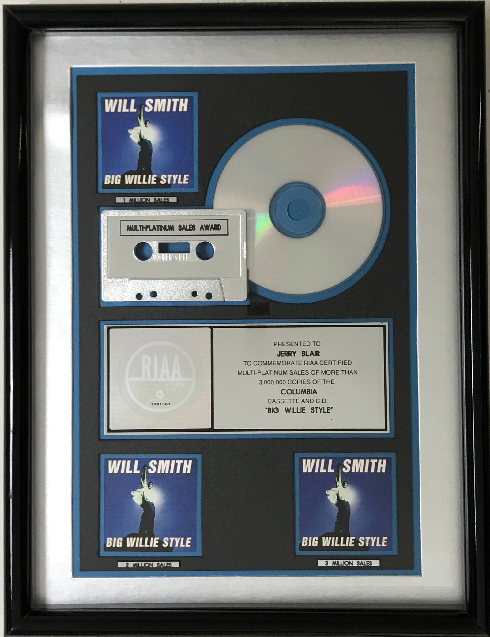 Will Smith Big Willie Style RIAA 3x Multi-Platinum Album Award (1 of 9)