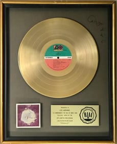Yes Fragile RIAA Gold Album Award signed by Jon Anderson