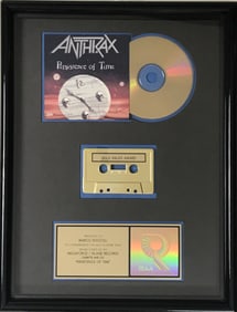 Anthrax Persistence Of Time RIAA Gold Album Award
