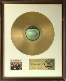 Beatles The Early Beatles RIAA Gold Album Award presented to The Beatles - RARE