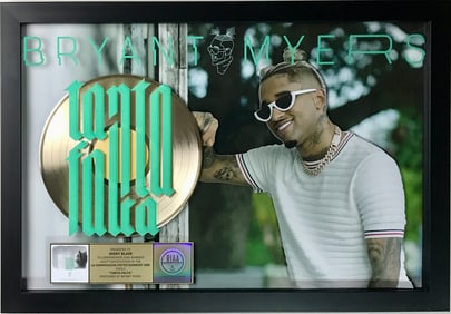 Bryant Meyers "Tanta Falta" RIAA Gold Single Award