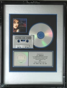 Celine Dion "My Heart Will Go On" RIAA Platinum Single Award- NEW, sealed