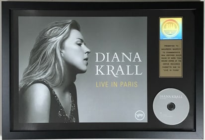 Diana Krall Live In Paris RIAA Gold Album Award