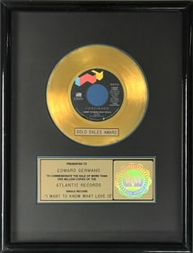 Foreigner "I Want To Know What Love Is" RIAA Gold Single Award