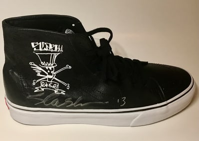 GNR Slash Signed Custom Vans High Top Shoe w/BAS LOA