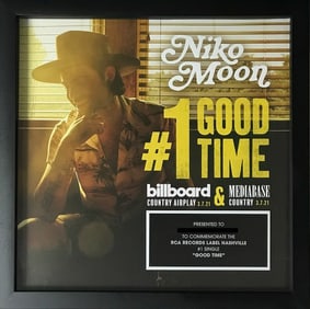 Niko Moon "Good Time" #1 Single RCA Label Award