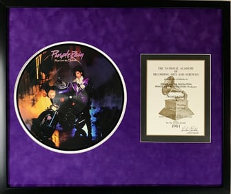 Prince 1984 "Purple Rain" Grammy Album Of The Year Nomination Certificate presented to Prince