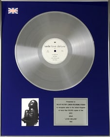 Sade Love Deluxe Epic Records UK Silver Award