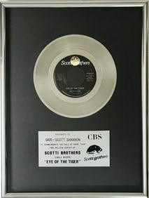 Survivor "Eye Of The Tiger" 1980s Scotti Bros Records Award