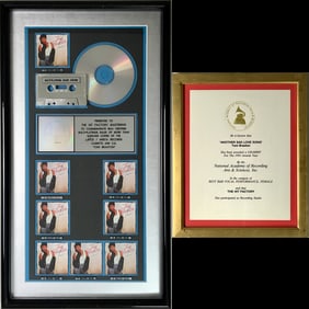 Toni Braxton debut RIAA 8x Multi-Platinum Album Award + Grammy Win Certificate