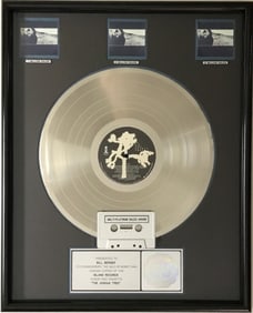 U2 The Joshua Tree RIAA 3x Multi-Platinum Album Award