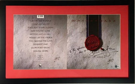 Whitesnake album art signed by David Coverdale w/BAS COA