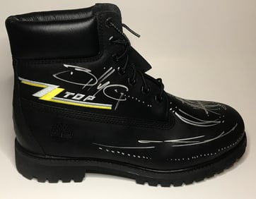 ZZ Top Billy Gibbons Signed Custom Timberland Boot w/BAS COA