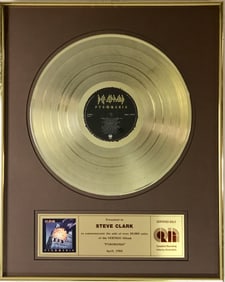 Def Leppard Pyromania CRIA Gold Award to Steve Clark - RARE