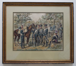 Antique : French signed engraving  ( French War )