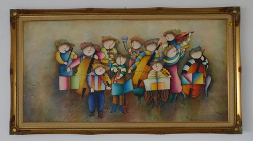 In the style of J. ROYBAL – Colorful Children’s Orchestra,