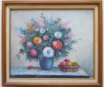 in the style of : D. WoodsTitle : ( Still Life )