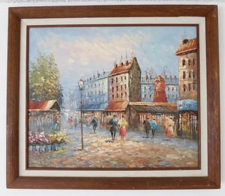 In the style of Mc Coggle Perkins – French Boulevard, Paris, Oil on Canvas