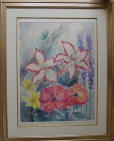 In the style of Emil Nolde – Expressionist Watercolor Landscape, 28"H x 22"W