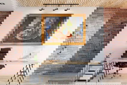 in the style of Vicente Gandia – Architectural Landscape, Acrylic on Canvas