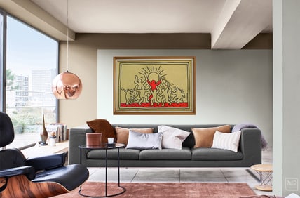 In the style of Keith Haring – Untitled Graffiti Composition, Acrylic on Canvas