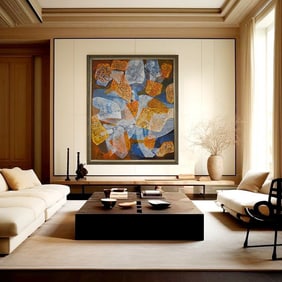 In the style of Jose Tanig Joya – Untitled Abstract Collage, Acrylic on Panel