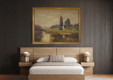 Joseph Krotter (Signed Lower Right) – European Landscape, Oil on Canvas